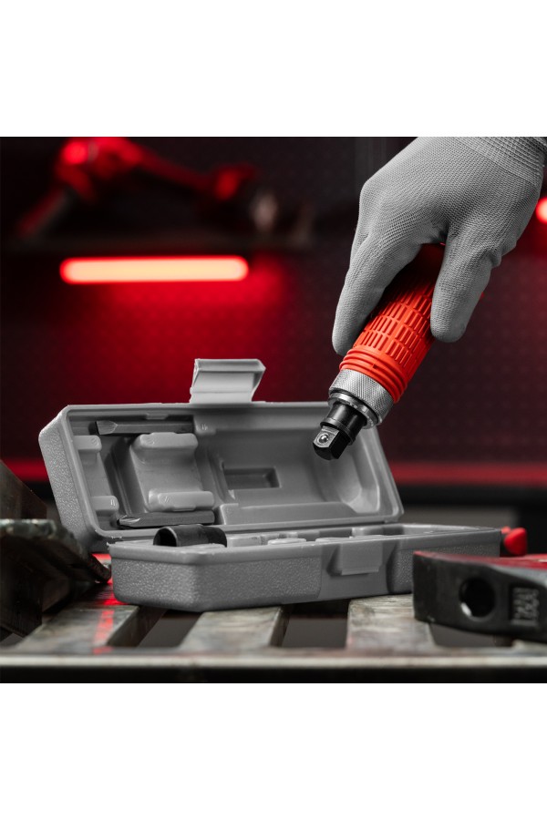 Отвертка ударно-поворотная 1/2, набор бит, 6 шт, обрезиненная ручка, пластиковый бокс Matrix