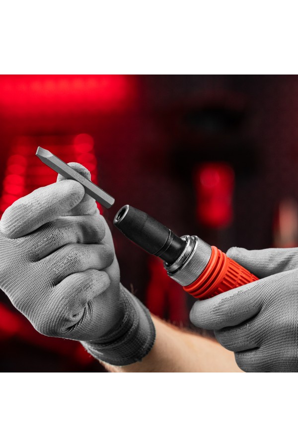 Отвертка ударно-поворотная 1/2, набор бит, 6 шт, обрезиненная ручка, пластиковый бокс Matrix