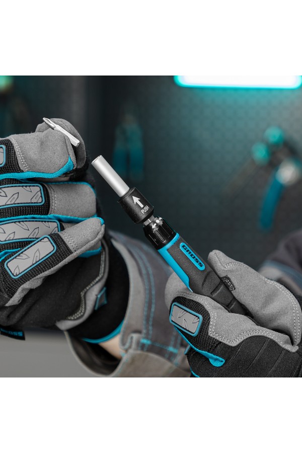 Отвертка с набором бит и торцевых головок для точных работ, гибкий привод, 48 шт, CrMo Gross