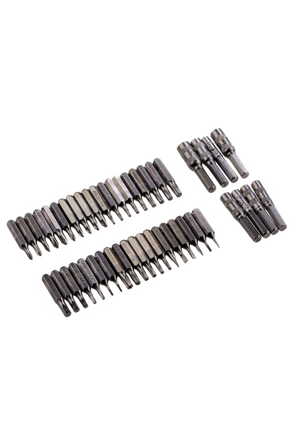 Отвертка с набором бит и торцевых головок для точных работ, гибкий привод, 48 шт, CrMo Gross