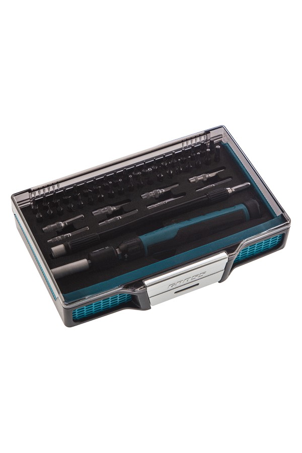 Отвертка с набором бит и торцевых головок для точных работ, гибкий привод, 48 шт, CrMo Gross
