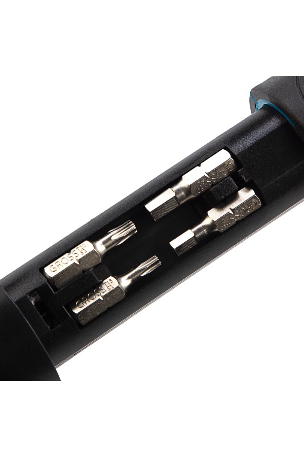 Отвертка реверсивная с револьверным механизмом, 11 шт, сталь S2 Gross