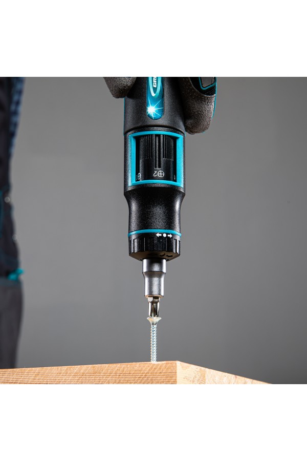 Отвертка реверсивная с револьверным механизмом, 11 шт, сталь S2 Gross