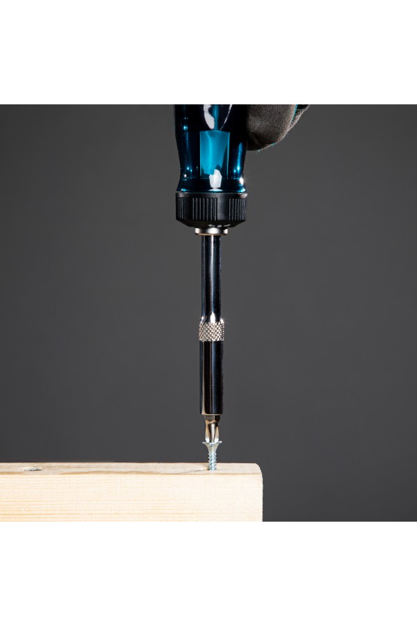 Отвертка реверсивная с удлинителем, трещотка 72 зуба, 12 шт, сталь S2 Gross