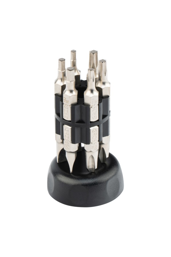 Отвертка реверсивная с удлинителем, трещотка 72 зуба, 12 шт, сталь S2 Gross