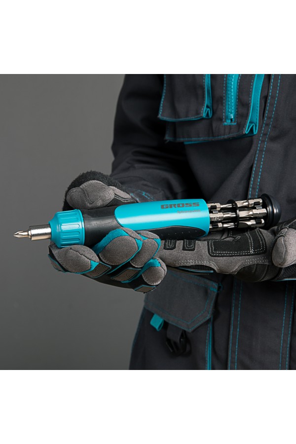 Отвертка реверсивная, механизм SmartPush 12 шт, S2 Gross