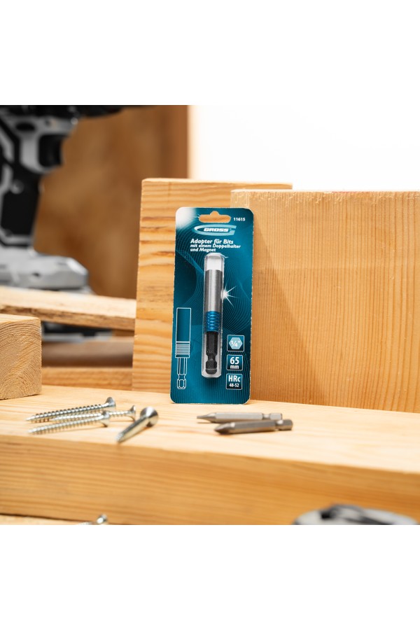 Адаптер для бит с двойным держателем и магнитом, 65 мм, 1/4 Gross