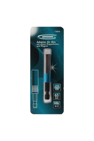 Адаптер для бит с двойным держателем и магнитом, 65 мм, 1/4 Gross