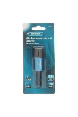 Бита с торцевой головкой, магнит. Nut-Driver, 12 мм, S2 Gross