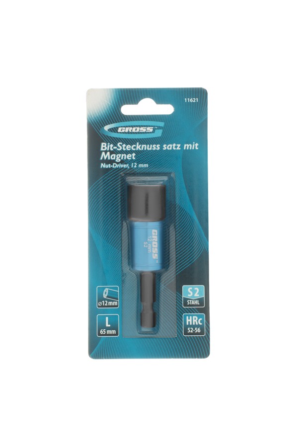 Бита с торцевой головкой, магнит. Nut-Driver, 12 мм, S2 Gross