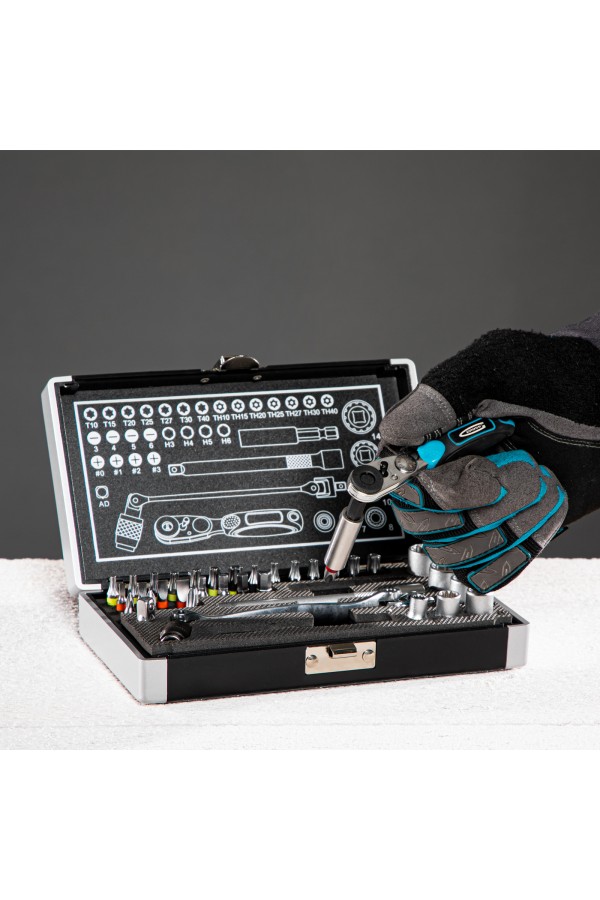 Набор бит и головок торцевых, 1/4, карданный ключ, трещотка, адаптер, S2, 37 шт. Gross