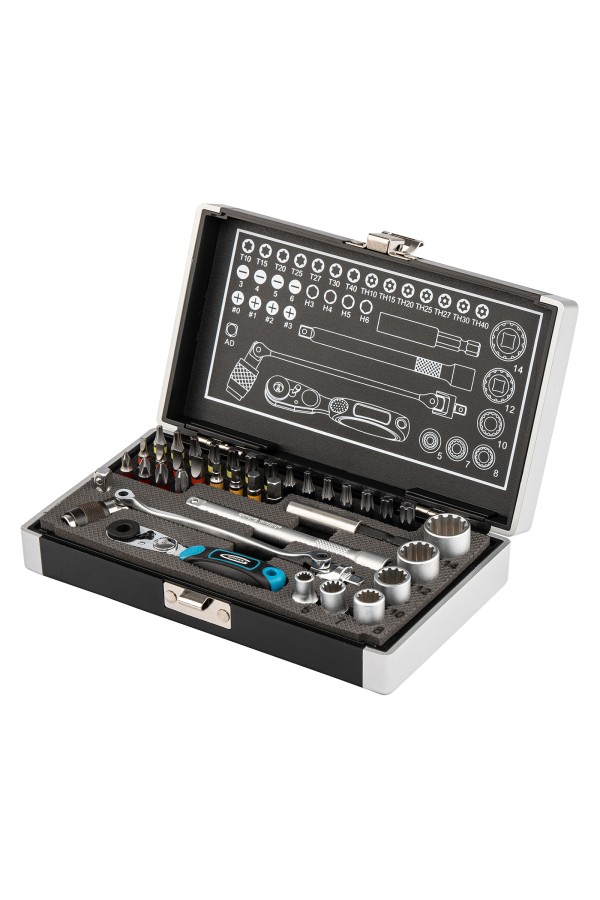 Набор бит и головок торцевых, 1/4, карданный ключ, трещотка, адаптер, S2, 37 шт. Gross