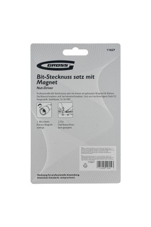 Набор бит с торцевыми головками 8, 10,12, 13 мм, магнит. Nut-Driver, S2 Gross