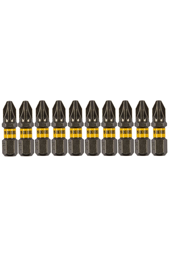 Бита PZ2х25, сталь S2, шестигранный профиль, 10 шт. Е 6,3 Denzel