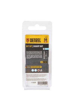 Бита SL5,0х50, сталь S2, шестигранный профиль, 2 шт. Е 6,3 Denzel