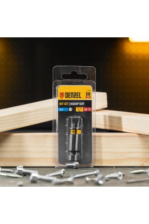 Бита SL5,0х50, сталь S2, шестигранный профиль, 2 шт. Е 6,3 Denzel