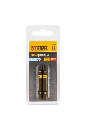 Бита SL5,0х50, сталь S2, шестигранный профиль, 2 шт. Е 6,3 Denzel
