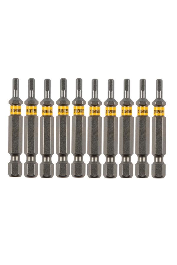 Бита HEX 3х50, сталь S2, шестигранный профиль, 10 шт. Е 6,3 Denzel