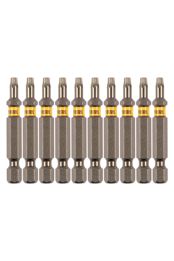 Бита TX 15х50, сталь S2, шестигранный профиль, 10 шт. Е 6,3 Denzel