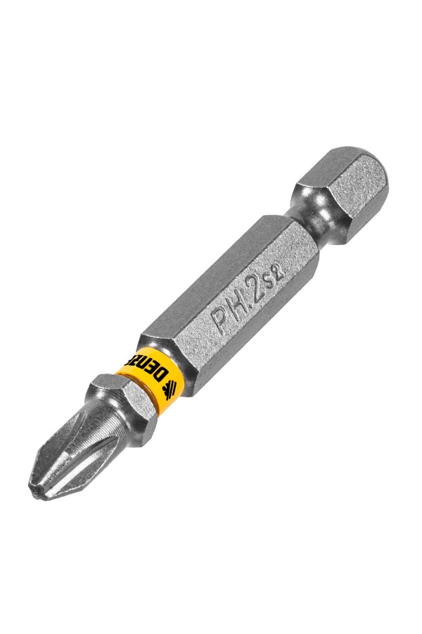 Бита PH2х50, сталь легированная S2, 30 шт., шестигранный профиль, пластиковая коробка, Е 6,3 Denzel