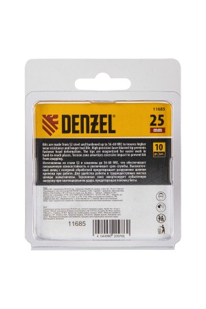 Бита IMPACT, PH2x25 мм, лазерная обработка шлица, сталь S2, 10 шт., Е 6,3 Denzel