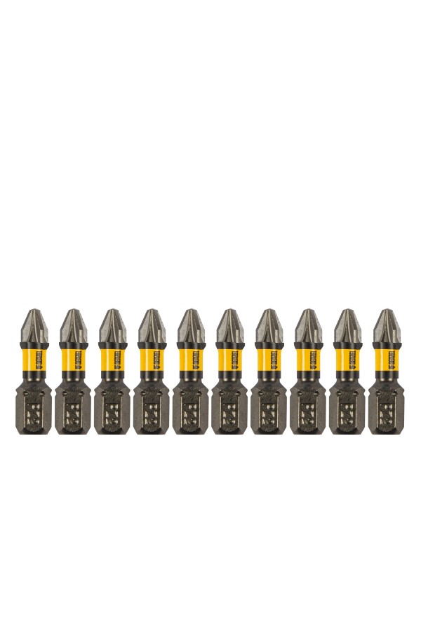 Бита IMPACT, PZ2x25 мм, лазерная обработка шлица, сталь S2, 10 шт., Е 6,3 Denzel
