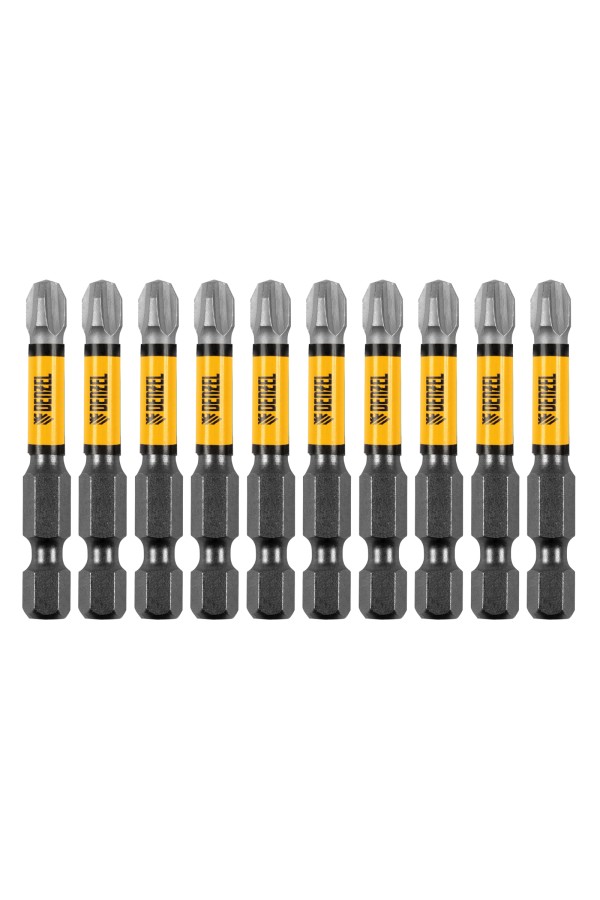 Бита IMPACT, PH3x50 мм, лазерная обработка шлица, сталь S2, 10 шт., Е 6,3 Denzel
