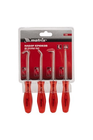 Набор крюков для слесарных работ, 4 шт Matrix