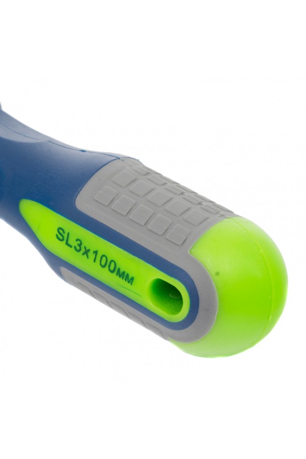 Отвертка, SL3 х 100 мм, CrV, трехкомпонентная рукоятка Сибртех