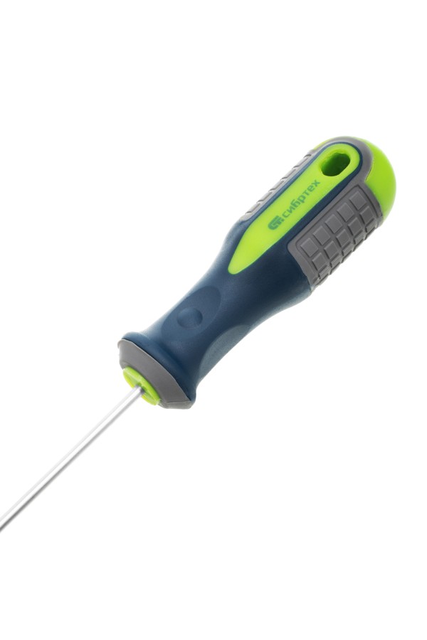 Отвертка, SL3 х 80 мм, CrV, трехкомпонентная рукоятка Сибртех