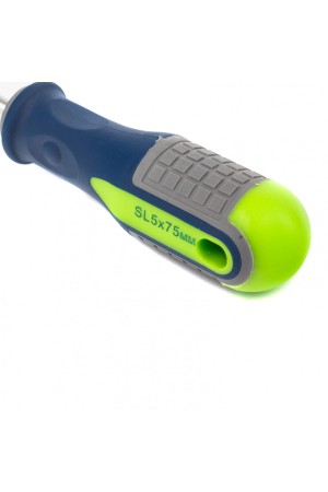 Отвертка, SL5 х 75 мм, CrV, трехкомпонентная рукоятка Сибртех