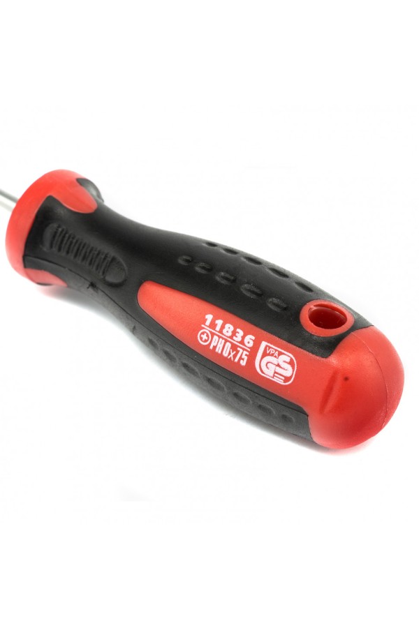 Отвертка Profi, PH0 х 75 мм, S2, двухкомпонентная рукоятка Matrix