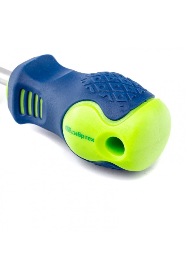 Отвертка, SL6 х 38 мм, CrV, двухкомпонентная рукоятка Сибртех