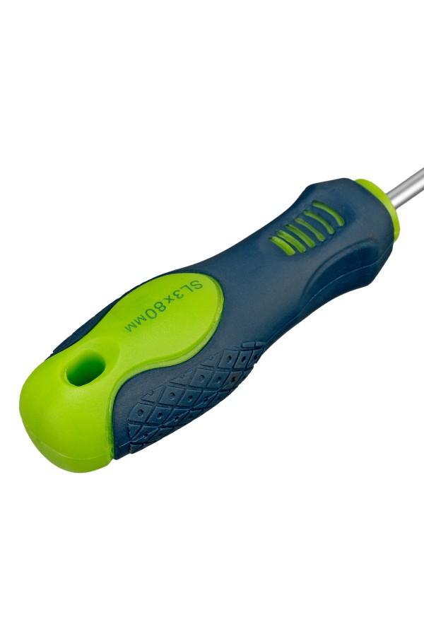 Отвертка, SL3 х 80 мм, CrV, двухкомпонентная рукоятка Сибртех