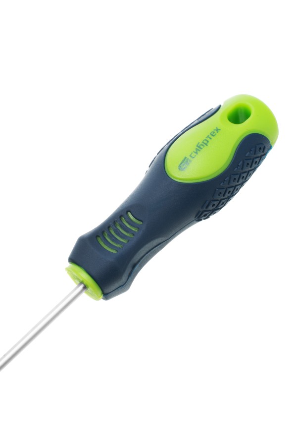 Отвертка, SL3 х 150 мм, CrV, двухкомпонентная рукоятка Сибртех