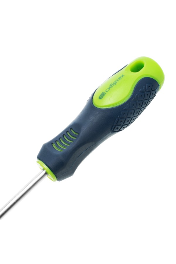 Отвертка, SL5 х 75 мм, CrV, двухкомпонентная рукоятка Сибртех