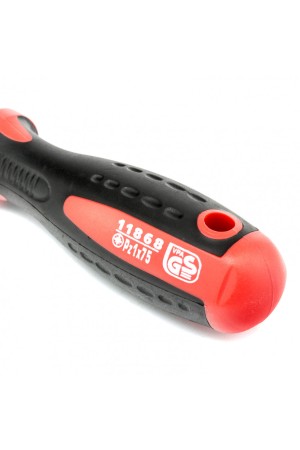 Отвертка Profi, PZ1 x 75 мм, S2, двухкомпонентная рукоятка Matrix