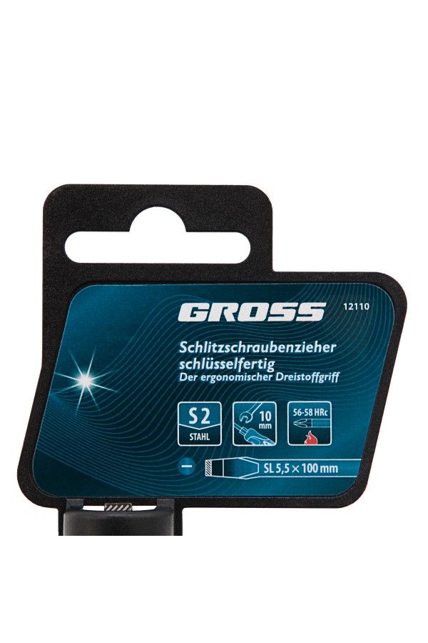 Отвертка SL5.5 x 100 мм, S2, трехкомпонентная рукоятка Gross