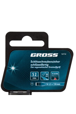 Отвертка SL5.5 x 150 мм, S2, трехкомпонентная рукоятка Gross