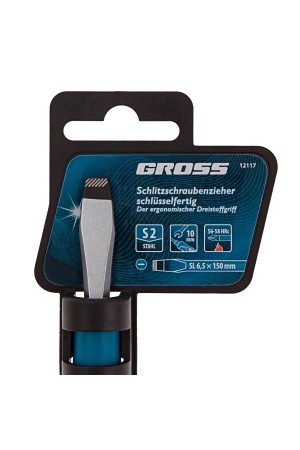 Отвертка SL6.5 x 150 мм, S2, трехкомпонентная рукоятка Gross