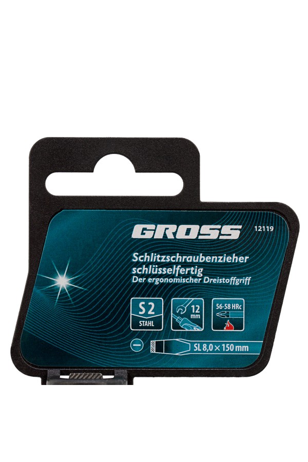 Отвертка SL8 x 150 мм, S2, трехкомпонентная рукоятка Gross