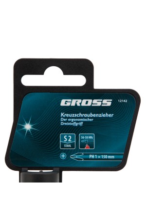 Отвертка PH1 x 150 мм, S2, трехкомпонентная ручка Gross