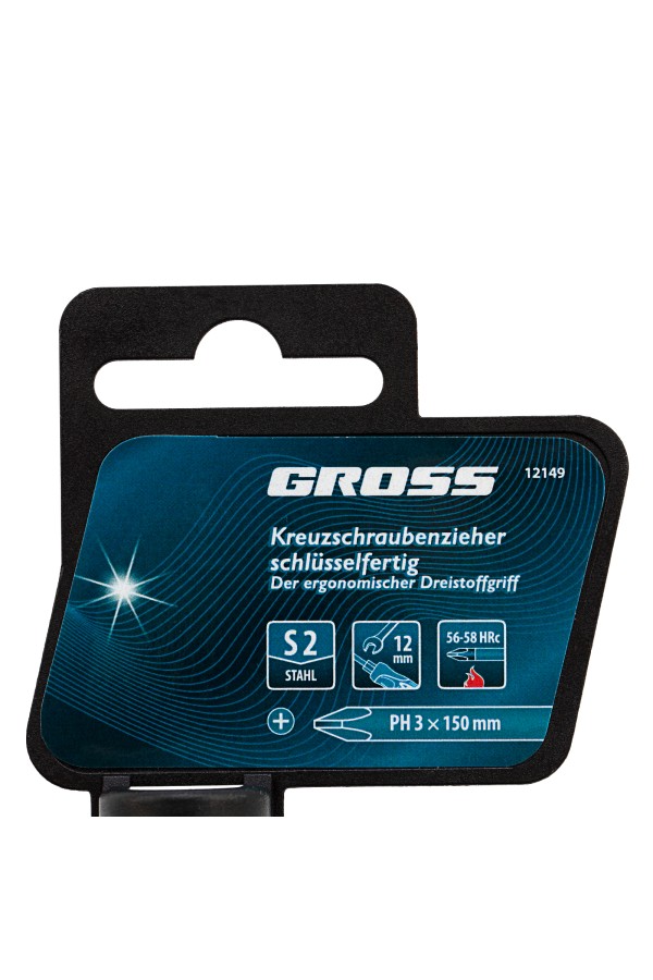 Отвертка PH3 x 150 мм, S2, трехкомпонентная ручка Gross
