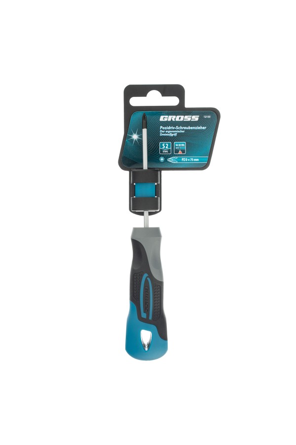 Отвертка PZ0 x 75 мм, S2, трехкомпонентная ручка Gross