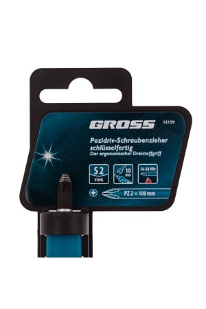 Отвертка PZ2 x 100 мм, S2, трехкомпонентная ручка Gross