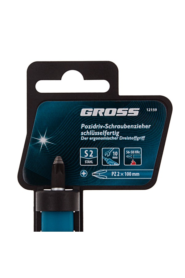 Отвертка PZ2 x 100 мм, S2, трехкомпонентная ручка Gross