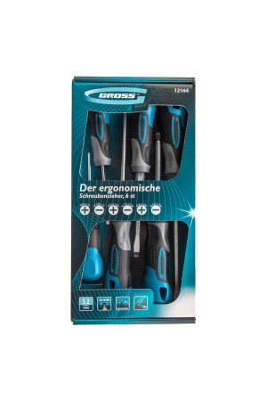 Набор отверток 6 шт, S2, трехкомпонентная рукоятка Gross