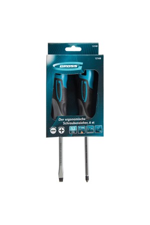 Набор отверток комбинированный 2 шт, S2, трехкомпонентная рукоятка Gross