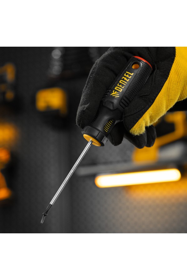 Отвертка, PH0х75 мм, S2, 3к рукоятка Denzel