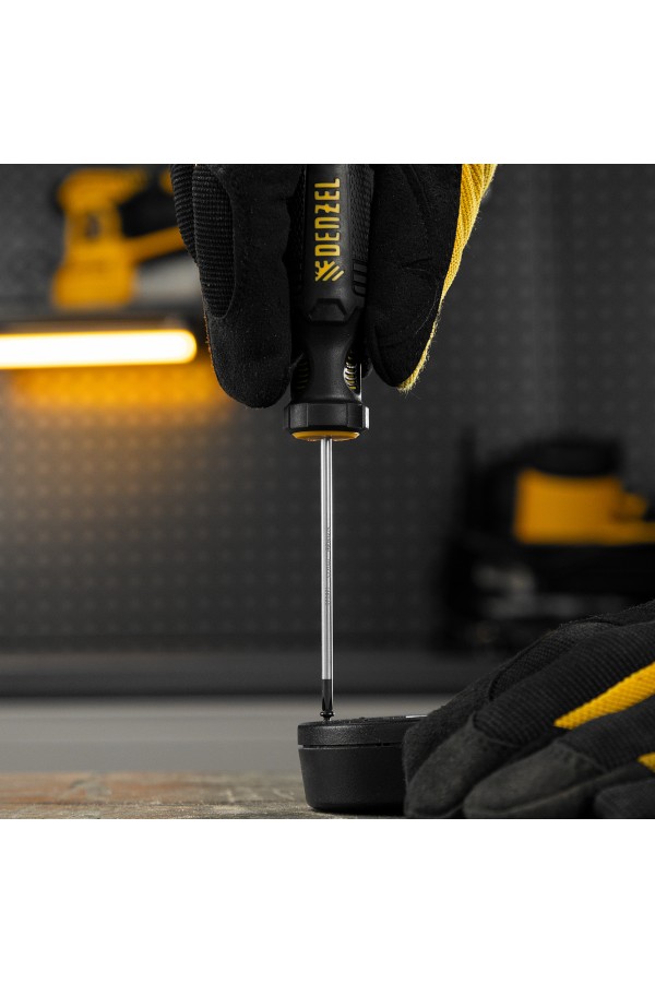 Отвертка, PH0х75 мм, S2, 3к рукоятка Denzel